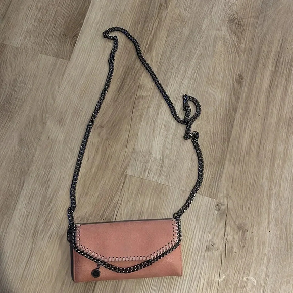 Stella McCartney Mini Falabella Metallic Wallet in Pink Suede - Picture 8 of 15